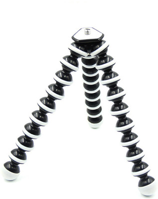 

THEFAIT Large size Flexible Phone Tripod With Bluetooth Remote Tripod(Black And White, Supports Up to 2000 g)