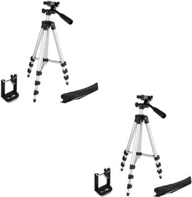 

BLENDIA SET OF 2 3110 3 way aluminium tripod Tripod (Silver, Supports Up to 1500 g) Tripod(White, Supports Up to 1500 g)
