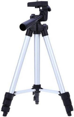 

techobucks Tripod-3110 Portable Adjustable Aluminum Lightweight Camera Stand With Three-Dimensional Head & Quick Release Plate For Video Cameras and mobile Tripod Tripod (Black, Silver, Supports Up to 1000 g) Tripod (Silver, Black, Supports Up to 3200)MT0