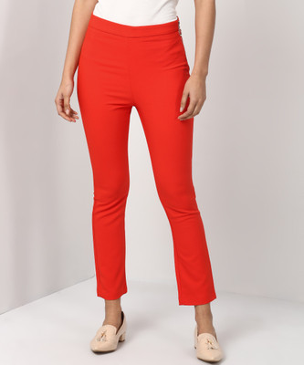 Trendyol Relaxed Women Orange Trousers