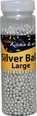 

CCDS Silver Large Size Balls For Cake Decoration 125 grms Dragees(125 g, Neutral Vanilla Flavour)