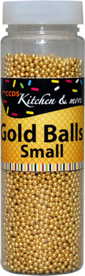

CCDS Gold Balls Small For Cake Decoration, 150 grams Dragees(150 g, Neutral Vanilla Flavour)