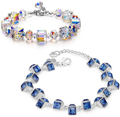 Peora Alloy Cubic Zirconia Bracelet Set(Pack of 2)