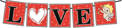 

SYGA Red Love Banner Photo Booth Props Banner(2 ft, Pack of 1)