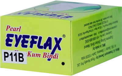 

Pearl Eyeflax 2 In 1 Kumkum Black Bindi (For Single Use Only) Pack of 15 Flaps Forehead Black Bindis(Sticker)