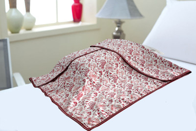 Polka Motifs  Dohar(Cotton, Red