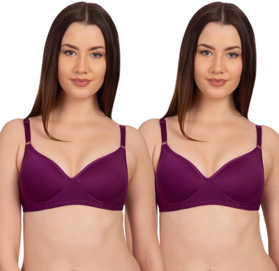 KOMLI by Komli Purple Lightly Padded Full Coverage T-Shirt Women T-Shirt Lightly Padded Bra(Purple)