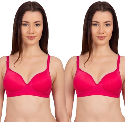 KOMLI by Komli Pink Heavily Padded Full Coverage T-Shirt Women T-Shirt Heavily Padded Bra(Pink)