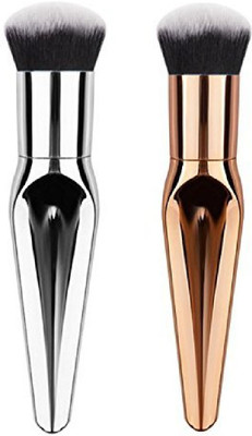 

deziine Foundation Tool Brush Gold & Silver Cosmetic Powder Contour Make up Brushes Makeup(Pack of 2)