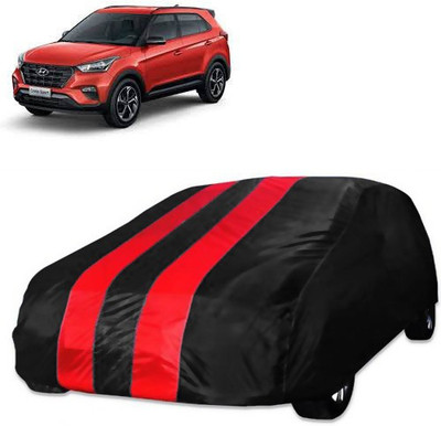 Purpleheart Car Cover For Jeep Compass (Without Mirror Pockets)(Red, Black)