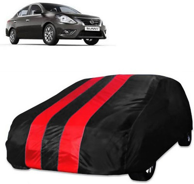 Purpleheart Car Cover For Nissan Sunny (Without Mirror Pockets)(Red, Black)
