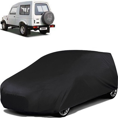 Purpleheart Car Cover For Maruti Suzuki Gypsy MG-410 (Without Mirror Pockets)(Black)