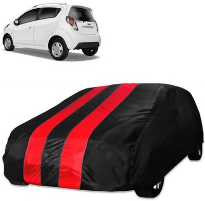 Purpleheart Car Cover For Chevrolet Beat (Without Mirror Pockets)(Red, Black)