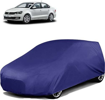 carphoenix Car Cover For Volkswagen Vento (Without Mirror Pockets)(Blue)