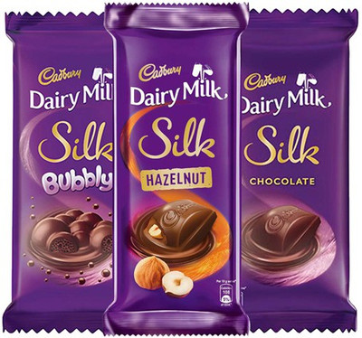 

Cadbury Dairy Milk Silk Large Chocolates Combo (1XSilk Plain 150g, 1XSilk Bubbly 120g & 1XSilk Hazelnut 143g) Bars(Pack of 3, 413 g)