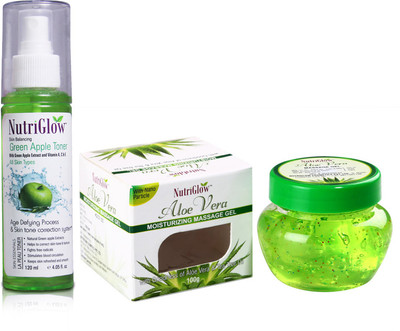 

NutriGlow Green Apple Toner/Skin Care Skin Whitening Fairness/Anti-Ageing/Anti-Acne Treatment - Aloe Vera Gel - Face Solution(Set of 1)