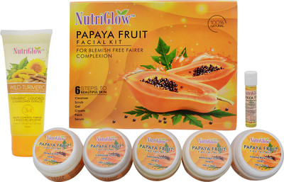

NutriGlow Glowing Papaya Fruit Facial Kit - Wild Turmeric Face Wash/Face Care Treatment Cleanser Skin Cell Repair(Set of 1)