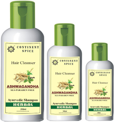 

Continent Spice Khadi Ashwagandha Herbal Shampoo -Family Pack(210ml, 100ml, 50ml)(Set of 3)