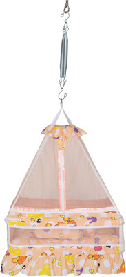 

VParents Queen Baby Crib Cradle with Bed pillow and Hanging Spring(Orange)