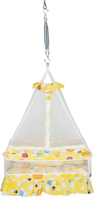 

VParents Queen Baby Crib Cradle with Bed pillow and Hanging Spring(Yellow)