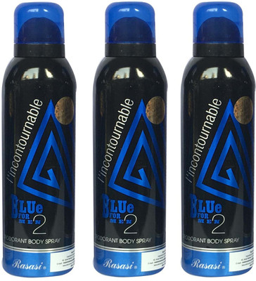 

Rasasi Blue for Men 2 (Pack of 3) Body Spray - For Men(600 ml, Pack of 3)