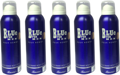 

Rasasi Blue for Men (Pack of 5) Body Spray - For Men(1000 ml, Pack of 5)