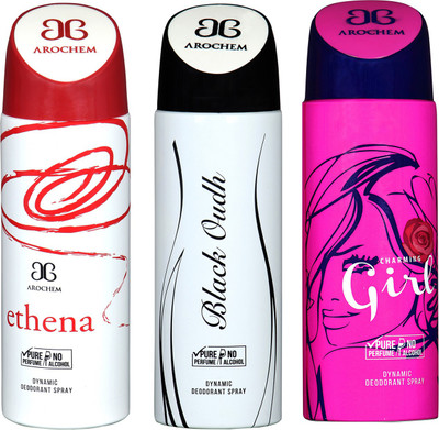 

arochem ETHENA & BLACK OUDH & GIRT DYNAMIC DEODORANT SPRAY Body Spray - For Men & Women(600 ml, Pack of 3)