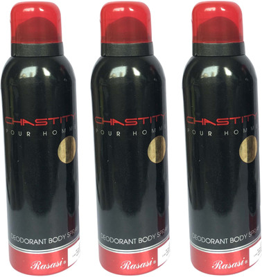 

Rasasi Chastity Pour Homme (Pack of 4) Body Spray - For Men(800 ml, Pack of 4)