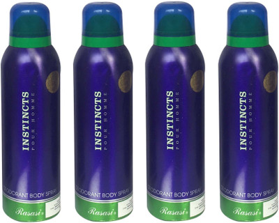 

Rasasi Instincts Pour Homme (Pack of 4) Body Spray - For Men(800 ml, Pack of 4)