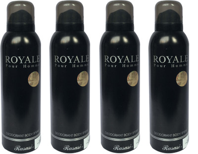 

Rasasi Royale Pour Homme (Pack of 4) Body Spray - For Men(800 ml, Pack of 4)