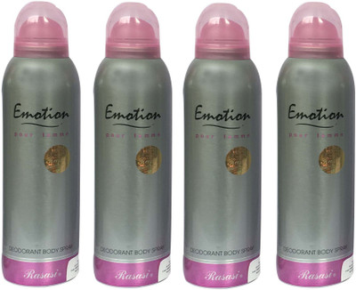 

Rasasi Emotion Pour Femme (Pack of 4) Body Spray - For Women(800 ml, Pack of 4)