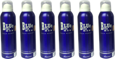 

Rasasi Blue for Men (Pack of 6) Body Spray - For Men(1200 ml, Pack of 6)