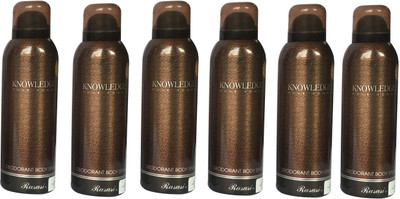 

Rasasi Knowledge Pour Homme (Pack of 6) Body Spray - For Men(1200 ml, Pack of 6)