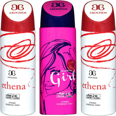 

arochem ETHENA & GIRL DYNAMIC DEODORANT SPRAY Body Spray - For Men & Women(600 ml, Pack of 3)