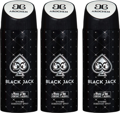 

arochem BLACK JACK DYNAMIC DEODORANT SPRAY Body Spray - For Men & Women(600 ml, Pack of 3)