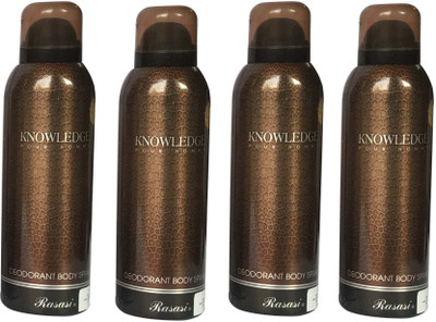 

Rasasi Knowledge Pour Homme (Pack of 4) Body Spray - For Men(800 ml, Pack of 4)