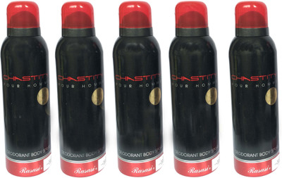 

Rasasi Chastity Pour Homme (Pack of 5) Body Spray - For Men(1000 ml, Pack of 5)
