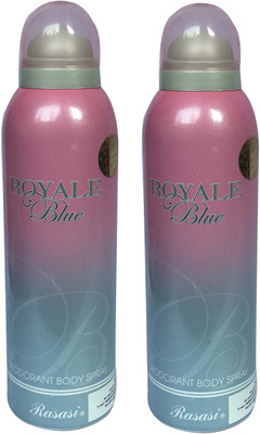 

Rasasi Royale Blue (Pack of 2) Body Spray - For Men & Women(400 ml, Pack of 2)