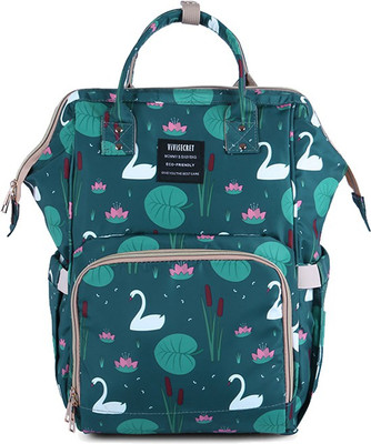 

ViViSECRET Baby travel bag/high quality diaper backpack/multi-function mummy backpack (L-26cm, B-17cm, H-40cm) (Green) Diaper Backpack(Green Swan)