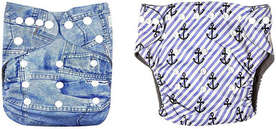 

OSOCozee Cloth Diaper with Bamboo Charcoal Insert jeans-grey - M(2 Pieces)