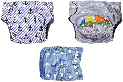 

OSOCozee Cloth Diaper with Bamboo Charcoal Insert jean-cat-grey - M(3 Pieces)
