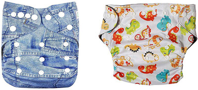 

OSOCozee Cloth Diaper with Bamboo Charcoal Insert jeans-multidino - M(2 Pieces)