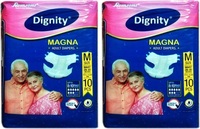 

ROMSONS DIGNITY MAGNA ADULT DIAPERS, SIZE MEDIUM, 10 Pcs. PACK, COMBO OF 2 PACKS, FOR WAIST SIZE 28"-45" INCHES, TOTAL 20 DIAPERS Adult Diapers - M(20 Pieces)