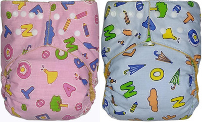 

Bhannat Washable Cloth Diaper (0-3 Years) set of 2 Diaper Pocket with 4 washable Liners (Insert) - S - M