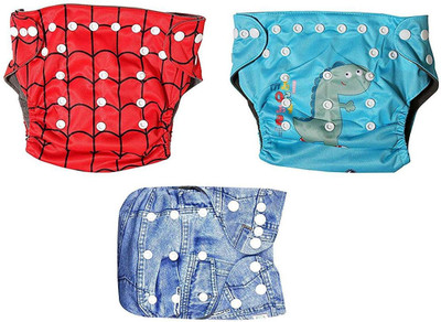 

OSOCozee Cloth Diaper with Bamboo Charcoal Insert spider-blue-jeans - M(3 Pieces)
