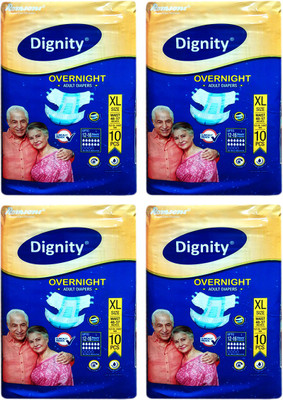 

ROMSONS DIGNITY OVERNIGHT ADULT DIAPERS, SIZE XL, 10 Pcs. PACK, COMBO OF 4 PACKS, FOR WAIST SIZE 48"-57" INCHES, TOTAL 40 DIAPERS Adult Diapers - XL(40 Pieces)