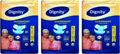 

ROMSONS DIGNITY OVERNIGHT ADULT DIAPERS, SIZE XL, 10 Pcs. PACK, COMBO OF 3 PACKS, FOR WAIST SIZE 48"-57" INCHES, TOTAL 30 DIAPERS Adult Diapers - XL(30 Pieces)