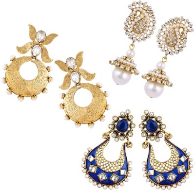 STYYLO FASHION Bollywood Diva Style Cubic Zirconia, Pearl Alloy Jhumki Earring