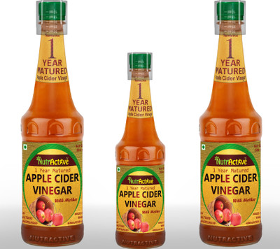 

NutrActive Apple Cider Vinegar | 1 Year Matured | Maintain pH balance | Weight Loss Apple Cider Vinegar(3x500 ml, apple Flavored)