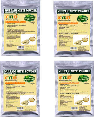 

RND Pure Herbal & Natural Multani Mitti (Powder Form) Fuller Earth Powder 400Gms (Fine Powder for Ubtan) (HEALING CLAY) (BENTONITE CLAY) (100% NATURAL & PURE) For Skin Mask & Hair Mask Pack of 4(400 g)